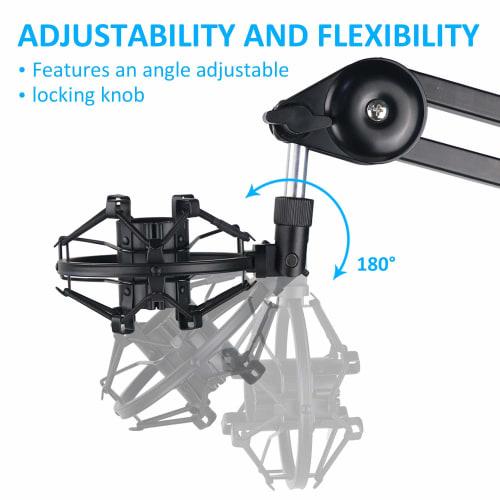 SUNMON SM58 Microphone Shock Mount Holder with Foam Windscreen, Vibration and Noise Absorbing, Pop Filter, Ideal for SM58-LC and SM58-CN Dynamic Micro