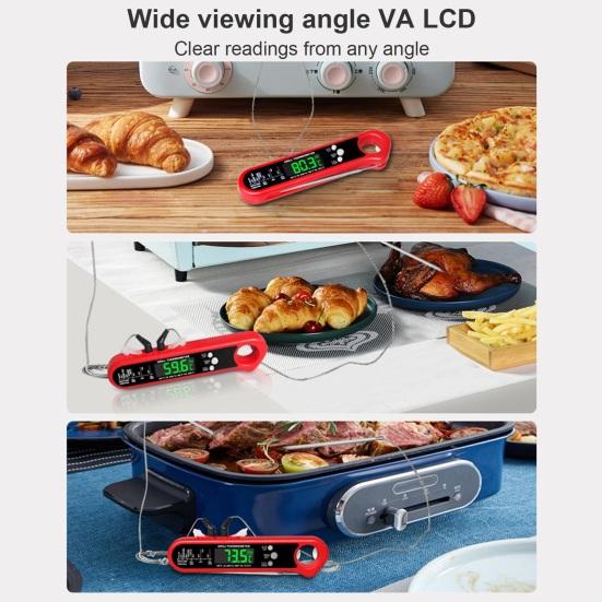 Водонепроницаемый пищевой термометр зонд цифровой дисплей высокоточный складной дизайн функция открывалки для бутылок беспроводной термометр для мяса питание от батареи