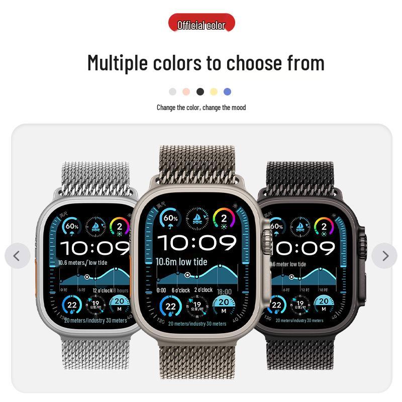 Совместимо с Apple Watch 11: Пряжка-парашют Миланский ремешок из нержавеющей стали, Металлический ремешок Ultra 3