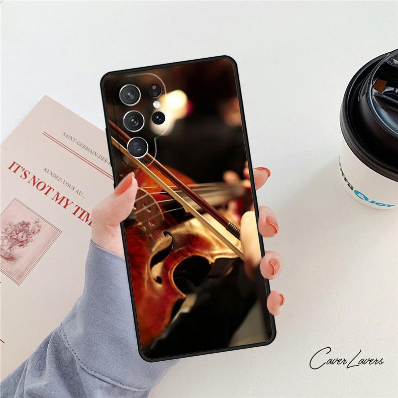 Музыкальный чехол для телефона с изображением скрипки и гитары Для Samsung Galaxy S24 S25 S23 S22 Ultra Note 10 20 Plus S20 S21 FE Чехол
