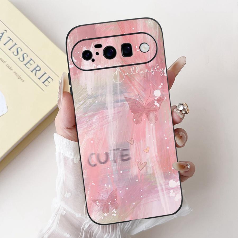 New design 2025 Pattern Case for Google Pixel 10 Pro XL Capa Soft Silicone Black Painted Full Cover for Google Pixel10 Pro Funda