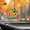 Pumpkin Scene Hanging String Glass Car Ornament, Handmade Ghost Figurine for Rearview Creative Holiday Party Decor Mirror, Halloween Decorative