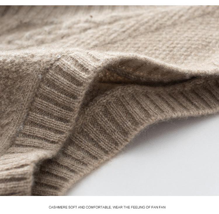 Мужской кашемировый пуловер без рукавов с V-образным вырезом: Осенне-зимний толстый свитер большого размера