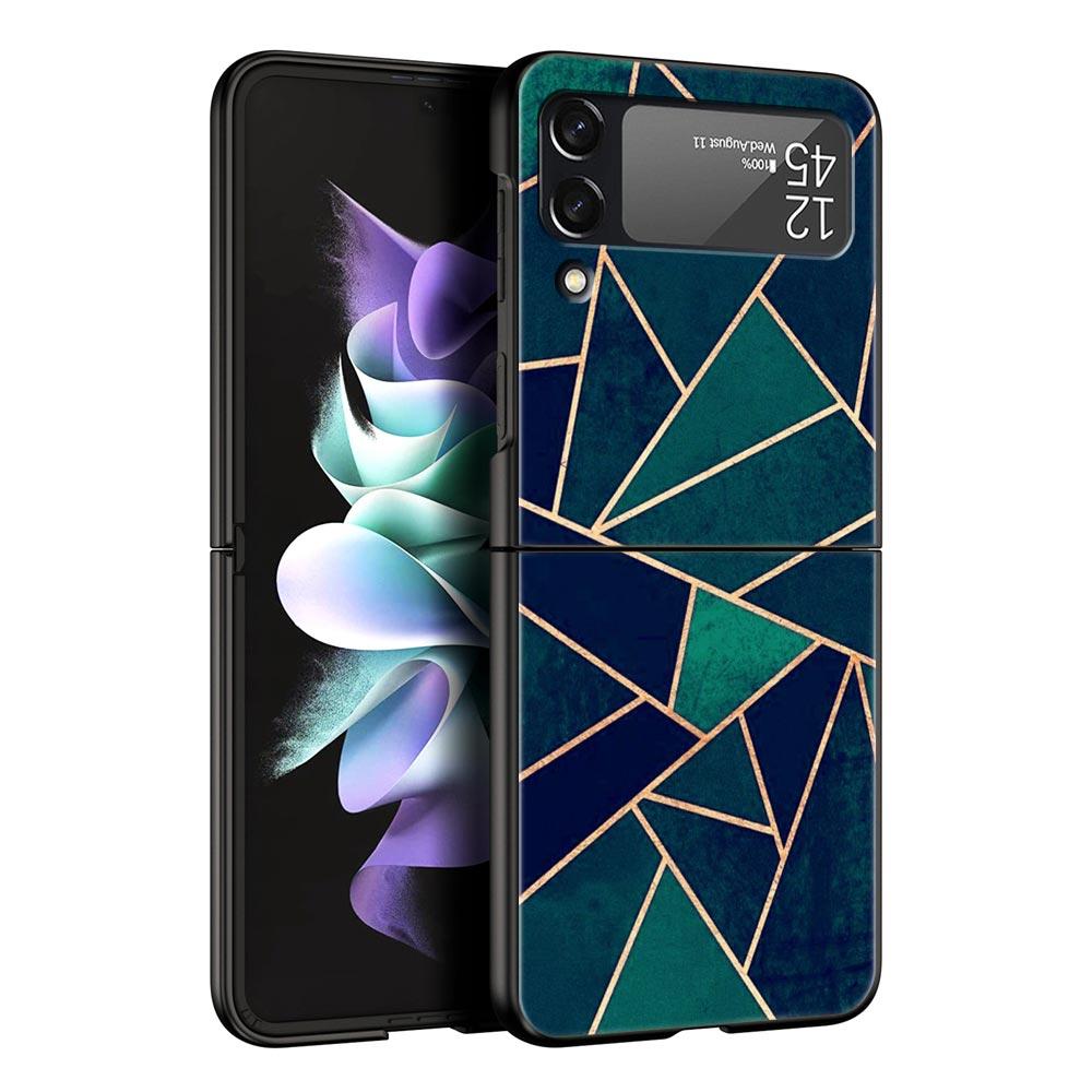 Роскошный подарочный чехол для телефона Samsung Galaxy Z Flip 4 Fold Black Hard Shell для Samsung Z Flip 3 5G Cover Couqe Cute Marble Fashion