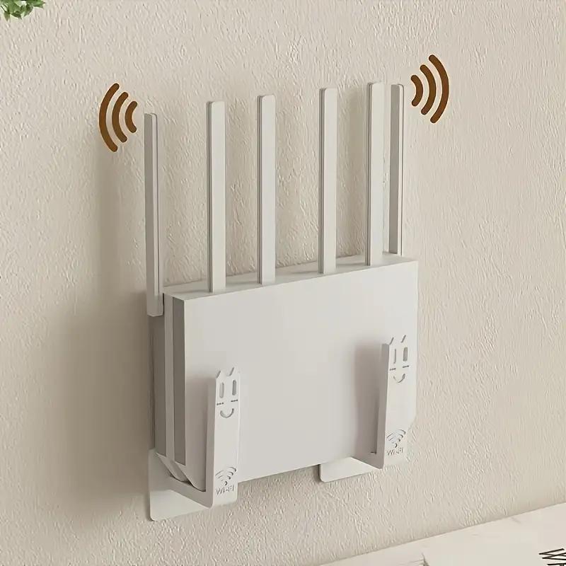 2/1PCS Wireless Wifi Router Rack Wall-mounted Storage Box Socket Strip Holder Bracket Punch-free Bracket