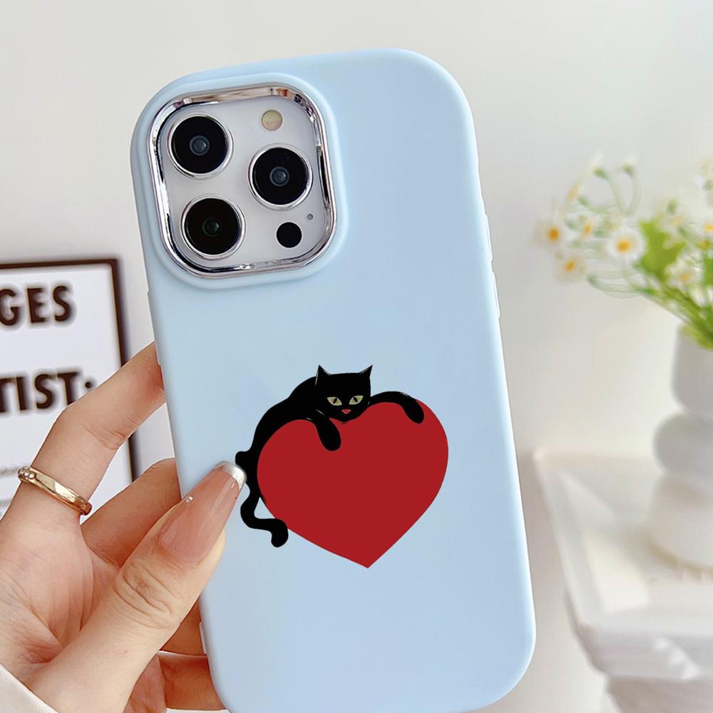 LZ8 Cartoon Cat Cute Art Soft Phone Case for Samsung S24 Ultra S23 Plus S21 FE A16 A54 A34 A52 A06 Infinix Hot 40 30i Lens Protection Shockproof Cover
