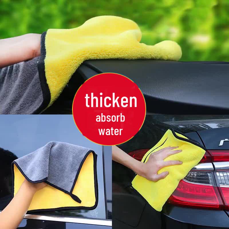 Плотное двухстороннее полотенце для мытья автомобиля: Впитывающая, безворсовая, бархатная тряпка для протирки