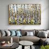 Abstract Forest Oil Painting Printed Canvas Posters Landscape White Birch Prints for Living Room Office Decoration Wall Art