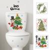 Christmas Snowman Toilet Sticker Fun Xmas Tree Removable Wall Sticker Novelty Home Decoration for Toilet