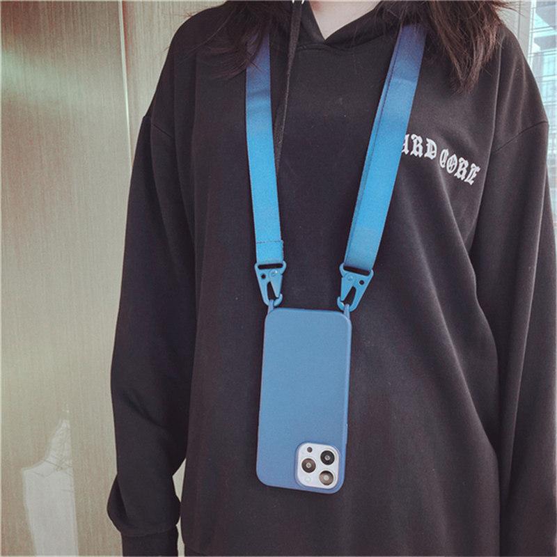 Мягкий силиконовый чехол-цепочка на шею для iPhone 16 15 Plus 14 13 12 11 Pro Max Mini X XS XR 8 7, чехол для шнура на шею