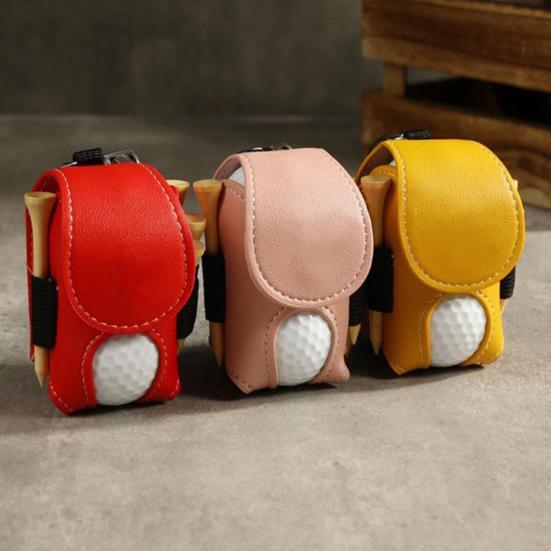 Golf Ball Waist Bag with Clip Waterproof Faux Leather Golf Ball Tee Tools Accessories Organizer Pouch Holder Men Women Golf Enthusiasts Gift