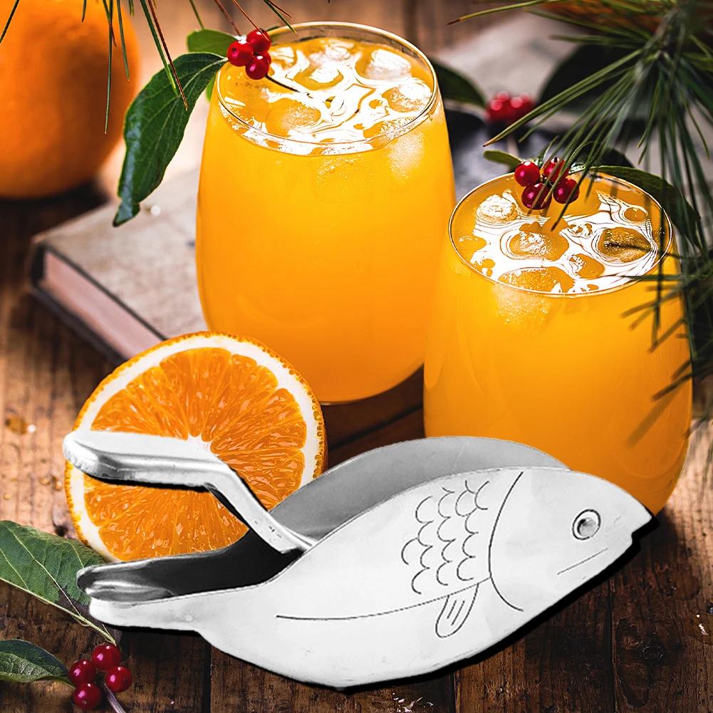 1 шт. Нержавеющая сталь Лимонодавилка для долек Лимона в форме Рыбы Ручная соковыжималка Цитрусовая Лайм Апельсин Фруктовый пресс Ручная дробилка для сока