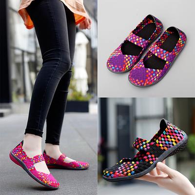 Новая женская тканая обувь большого размера, спортивная повседневная обувь 35–42