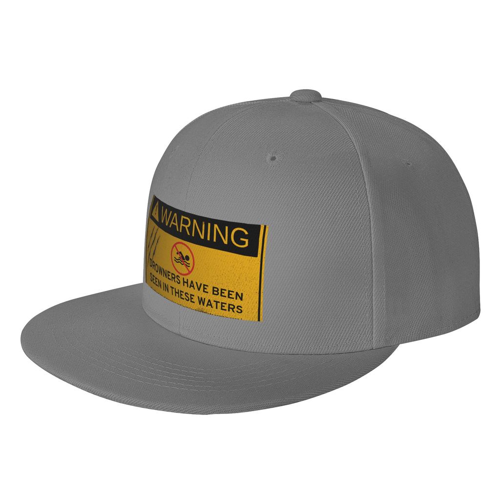 Fashion An Undead Glitch  Drowner Warning Sign Flat Brim Sun Hat  Japanese Minimalist Sports Visors
