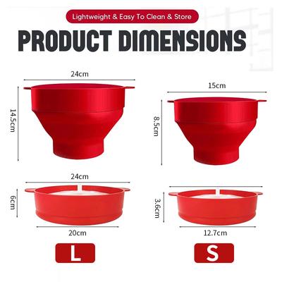Силиконовая микроволновая печь для попкорна, складная миска для попкорна, не содержит бисфенол А, подходит для микроволновки, с крышкой, можно мыть в посудомоечной машине