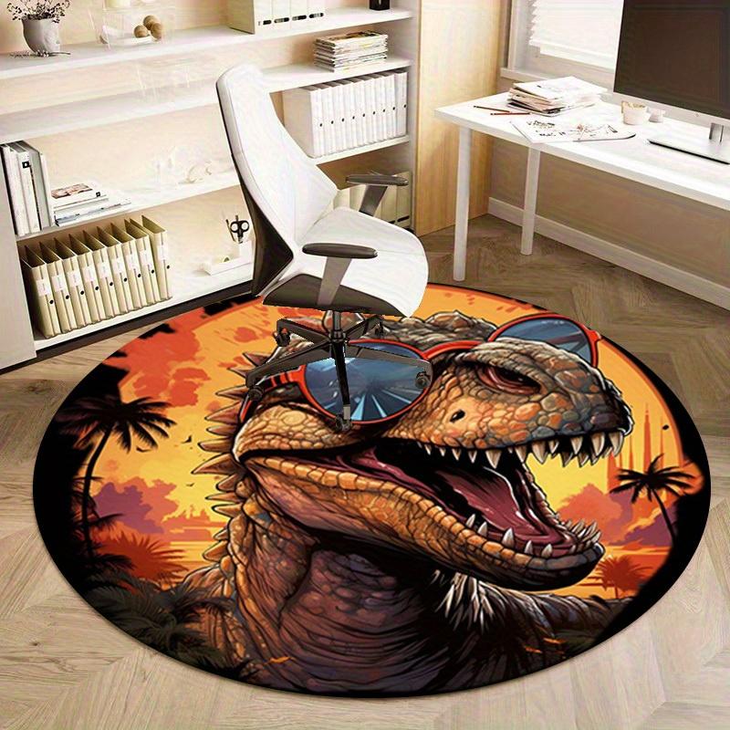 1pc Cool Dinosaur with Sunglasses Outdoor Round Carpet for Home Office Decor GiftRA1530