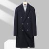 Осенне-зимнее мужское шерстяное пальто, двухстороннее шерстяное пальто ручной работы, корейская версия, приталенное двубортное шерстяное пальто, мужское пальто