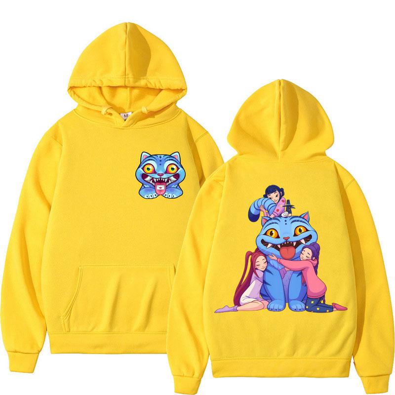 Забавное худи K-Pop «Охотники на демонов» Каваи Милый Нелепый Тигр Объятия Худи Пуловер Мужчины Женщины Оверсайз Флис Осень Зима