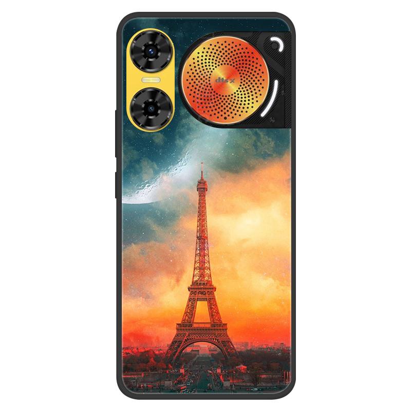 For ZTE Nubia Music 2 Case 2025 Soft Black Silicone Bumper Butterfly Painted Phone Cover for Nubia Music2 Cases Fundas Capa
