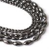 Natural Faceted Black Hematite Rice Shape Loose Beads for Jewelry Making 3x5/4x6/6x9/6x12/8x16mm