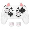 PlayVital Cute Demon Silicone Grip Cover for Nintendo Switch Pro Controller Joystick Cap and Sticker Seal Included [White]