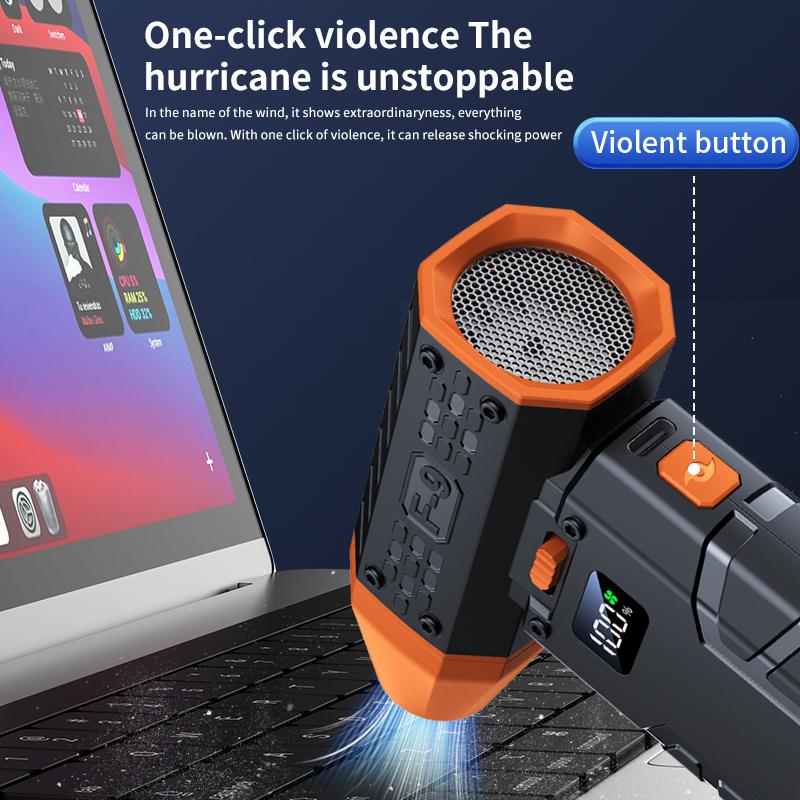 Турбореактивный вентилятор 160000 об/мин Электрический воздуходув со светодиодным дисплеем Пылесос 52 м/с Скорость ветра Бесщеточный двигатель Мощный вентилятор