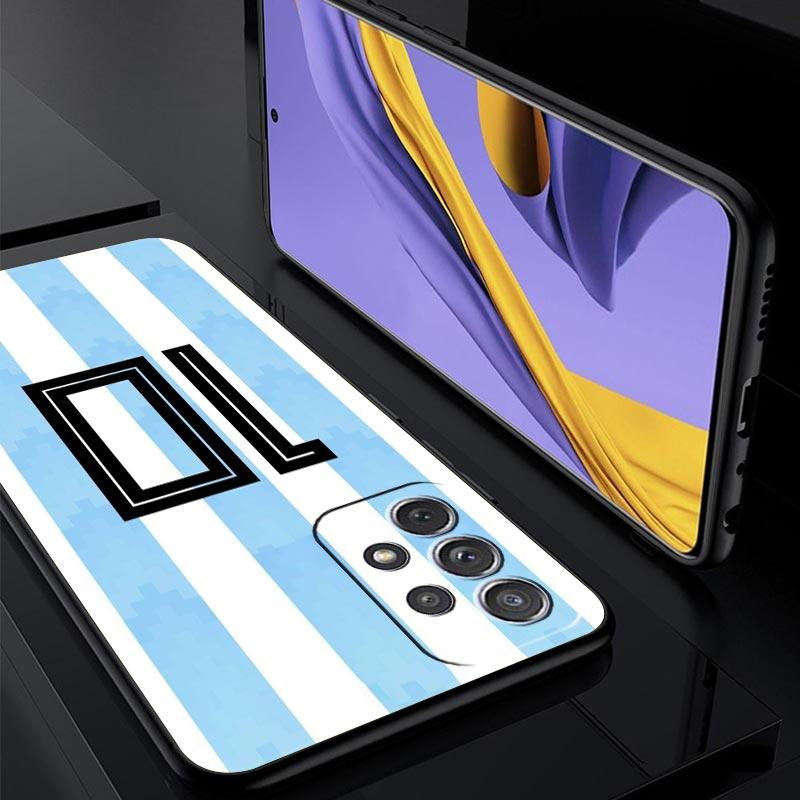 Чехол для телефона с футбольным дизайном на 10 игроков для Samsung Galaxy A55 A35 A17 A07 A15 A13 A25 A51 A71 A72 A73 A32 A52 A52S A41 5G Мягкий ТПУ корпус