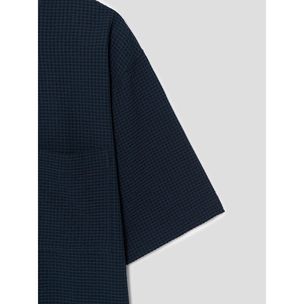 SHIFT.G Seersucker Overfit Round T Navy