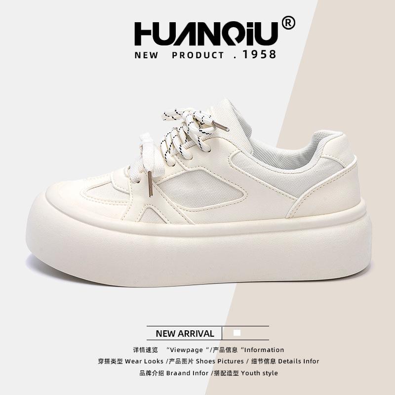 Global Platform White Shoes Women's Spring ZHQ5915 New Popular Versatile and Lightweight Student Shoes Women's Board Shoes