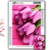 5D Diy Diamond Painting Flowers Tulips Cross Stitch Full Diamond Embroidery Mosaic