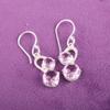 Morganite Gemstone 925 Sterling Silver Jewelry Zircon Earrings 1.38" For Bride CZE-3-12