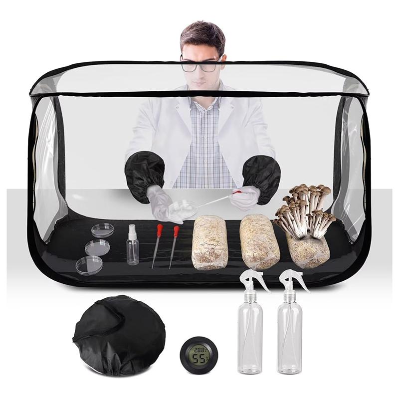 A44Z-Большой ящик для выращивания грибов с ламинарным потоком - 38x20x25 дюймов, большая рабочая станция с чистым воздухом, вытяжной колпак для мешков для выращивания грибов