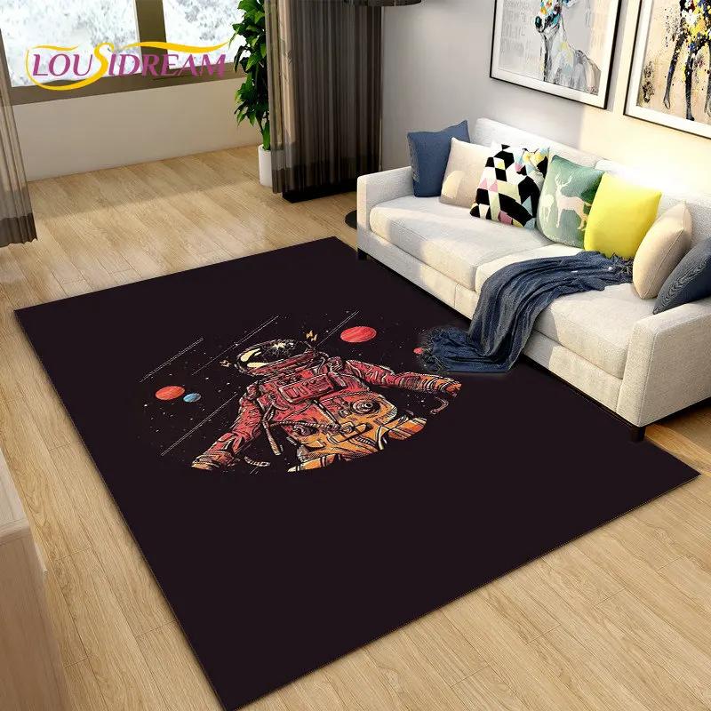 3D ковер с изображением космонавта и мультфильма, ковер для гостиной, детская спальня, диван, коврик для украшения, детский нескользящий напольный коврик