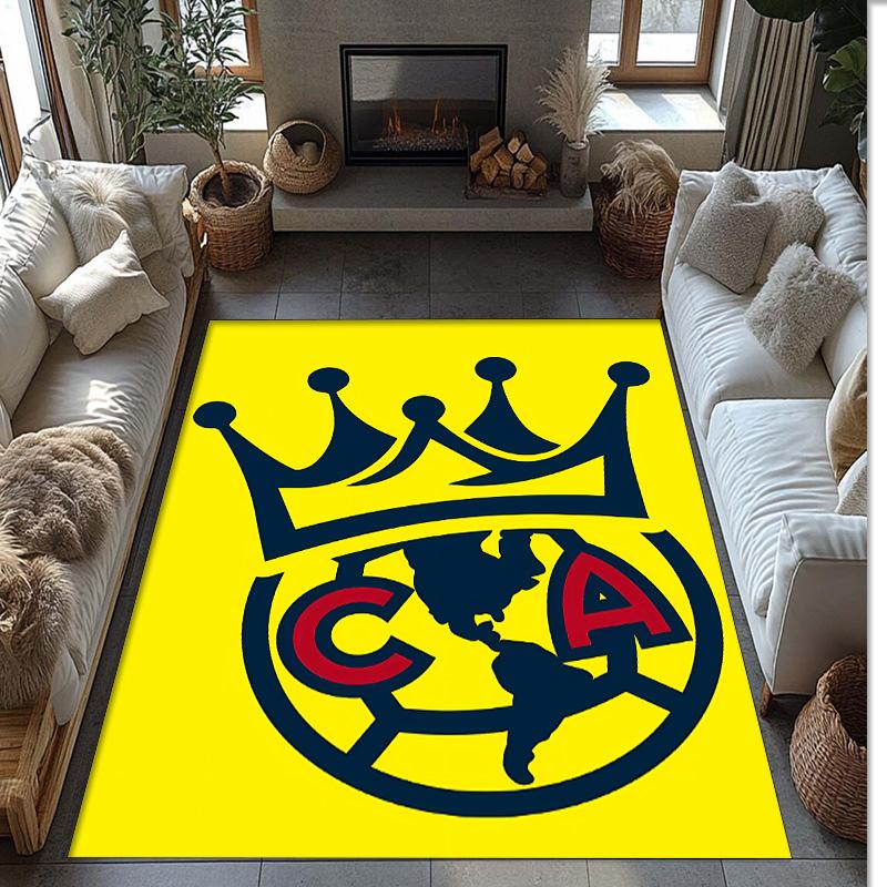 club América Printed Flannel Area Rug Non Slip Soft Polyester Floor Carpet Indoor Decor Mat for Bedroom Living Room Sofa