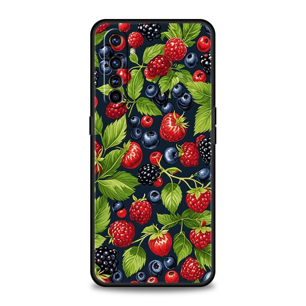 Summer Strawberry Flowers Print Phone Case For Realme 13 12 10 9 8 7 GT3 GT5 GT2 Pro Plus 5G C21 C25 C35 GT Neo 2 3 3T 5 Cover