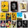 Pele Football Player Metal Posters Decoration Living Room Decorations Custom Made Metal Tin Sign Plaque for Wall Decoration Art