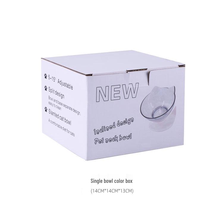 Эргономичная приподнятая миска для питомца с наклонным прозрачным дизайном в виде кошачьей головы