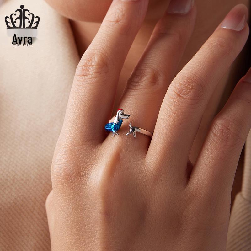 Everle S925 Стерлинговое серебро Такса Регулируемое Рождественское кольцо для женщин