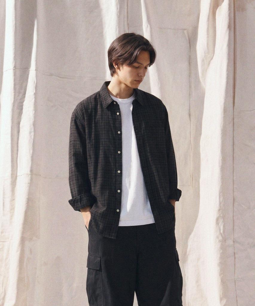 LETTERCOMO City Pop French Check Shirt Smoked Black