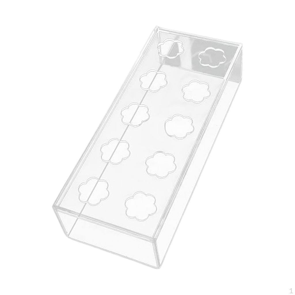 Acrylic Flower Vase Rectangular Holder with Hole Flute Low Laying Bud for Party