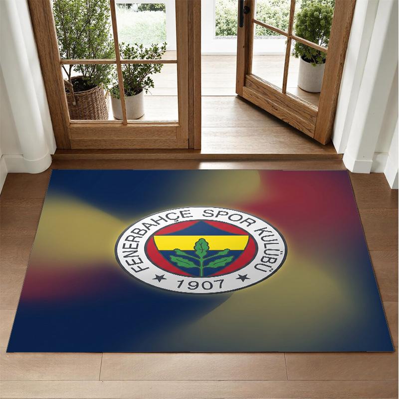 Fenerbahçe FC Design Crystal Velvet Rug Soft Decorative Mat for Bedroom Entrance