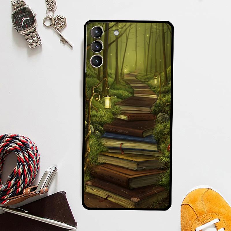 Иллюстрация 'Читать книги' Чехол для Samsung Galaxy S25 Ultra S20 S21 S22 S23 Plus S24 Ultra S9 S10 S25 FE Чехол Coque