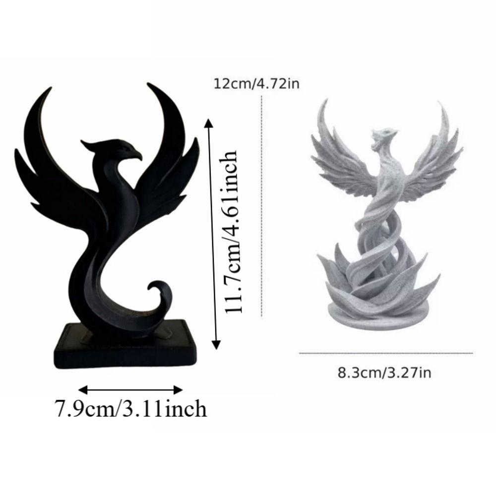 Vintage Bird Statue 3D Printed Home Decor Spiral Phoenix Sculpture Office Decoration