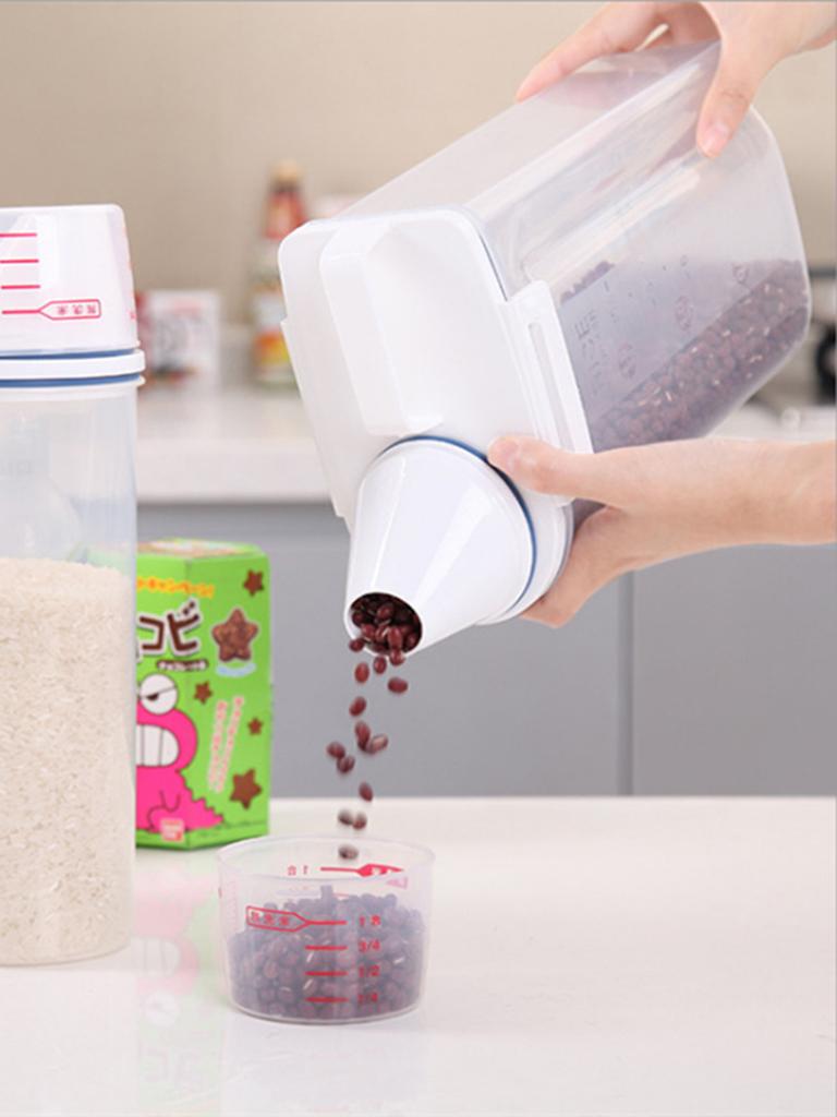 Large Capacity Plastic Rice Bucket Multi-Grain Storage Jar Sealed Box for Kitchen Food Storage Container
