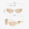 Non-polarized Sweet Style Sunglasses for Women Y2K Stylish UV Protection Outdoor Sun Glasses Korean Stylish Sunglasses Women
