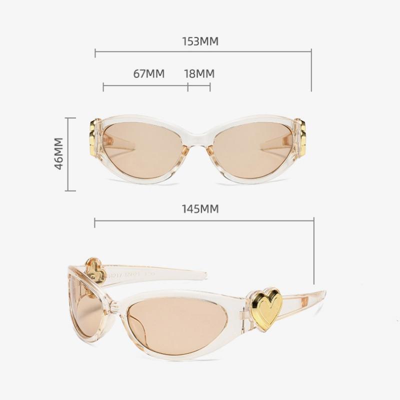 Non-polarized Sweet Style Sunglasses for Women Y2K Stylish UV Protection Outdoor Sun Glasses Korean Stylish Sunglasses Women