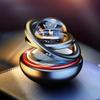 Vehicle Aromatherapy Perfume Solar Double Ring Magnetic Levitation Rotating High-end Light Fragrance Ornament 1PC