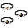 Men And Womens Beaded Bracelet Autism Awareness Black Stretch Cord