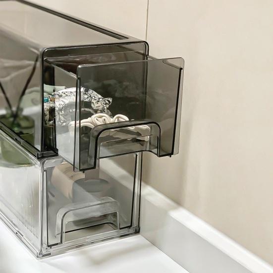 Face Masque Drawer Storage Box Clear PET Large Capacity Multifunctional Stationery Makeup Office Supplies Jewelry Accessories Organizer Container