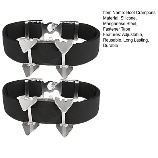 Тяговые шипы для зимней обуви, застежка с регулируемой лентой, противоскользящая на льду